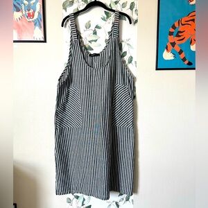 Striped smocked cotton dress